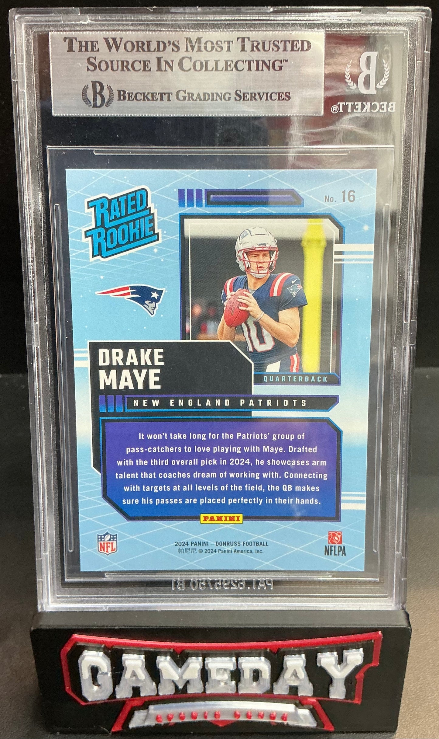 2024 Donruss Rated Rookies Retro Drake Maye #16 BGS 9