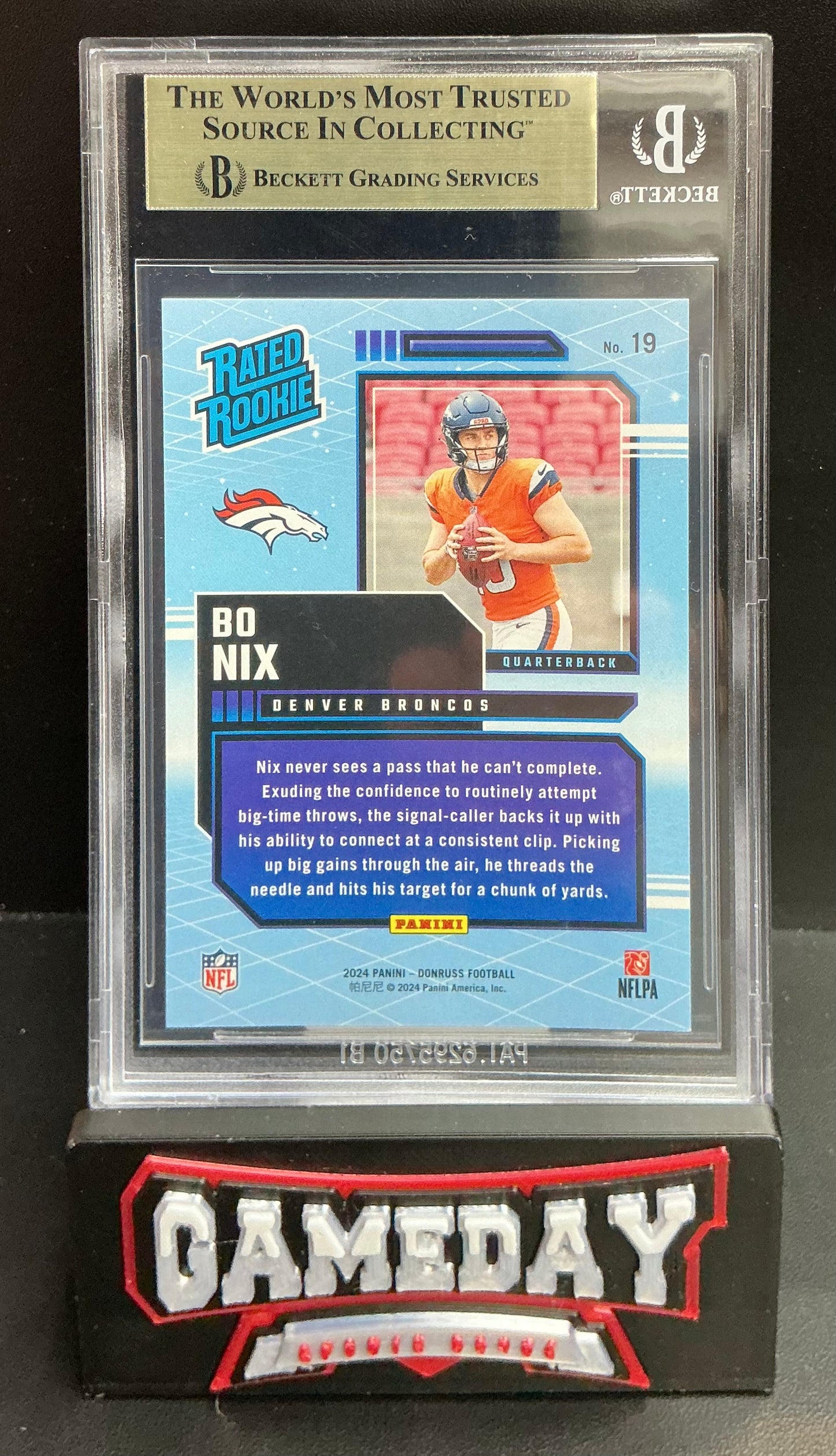 2024 Donruss Rated Rookies Retro Bo Nix #19 BGS 9.5
