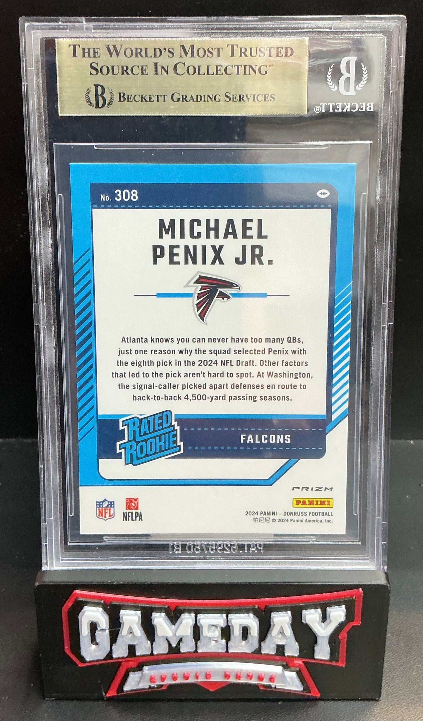 2024 Donruss Optic Rated Rookies Preview Red Pandora Michael Penix Jr. #308 BGS 9.5