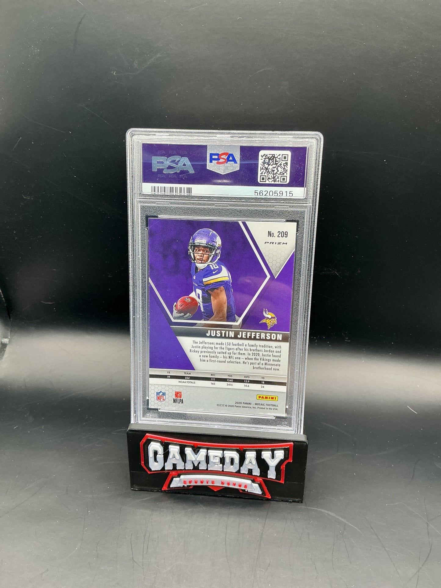 2020 Panini Mosaic Justin Jefferson #209 Reactive Blue PSA 10