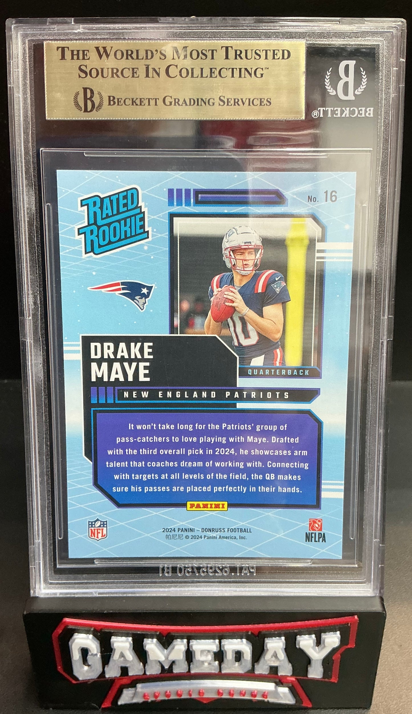 2024 Donruss Rated Rookies Retro Drake Maye #16 BGS 9.5