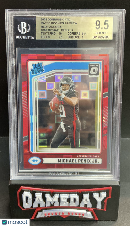 2024 Donruss Optic Rated Rookies Preview Red Pandora Michael Penix Jr. #308 BGS 9.5
