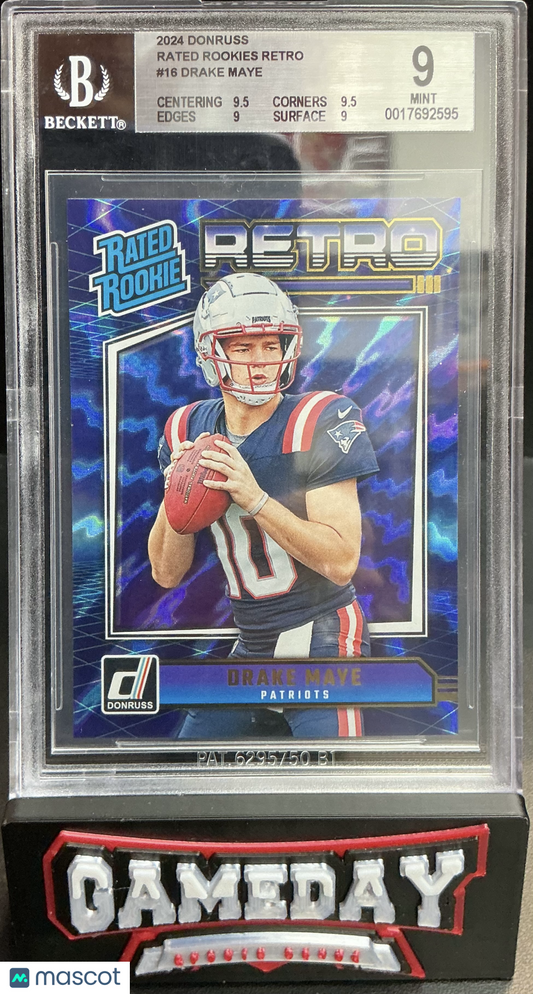 2024 Donruss Rated Rookies Retro Drake Maye #16 BGS 9