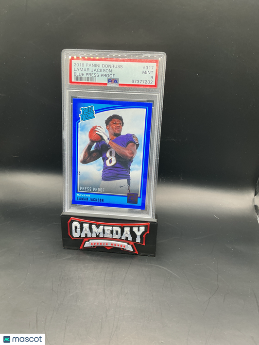 2018 Panini Donruss Lamar Jackson #317 Blue Press Proof PSA 9