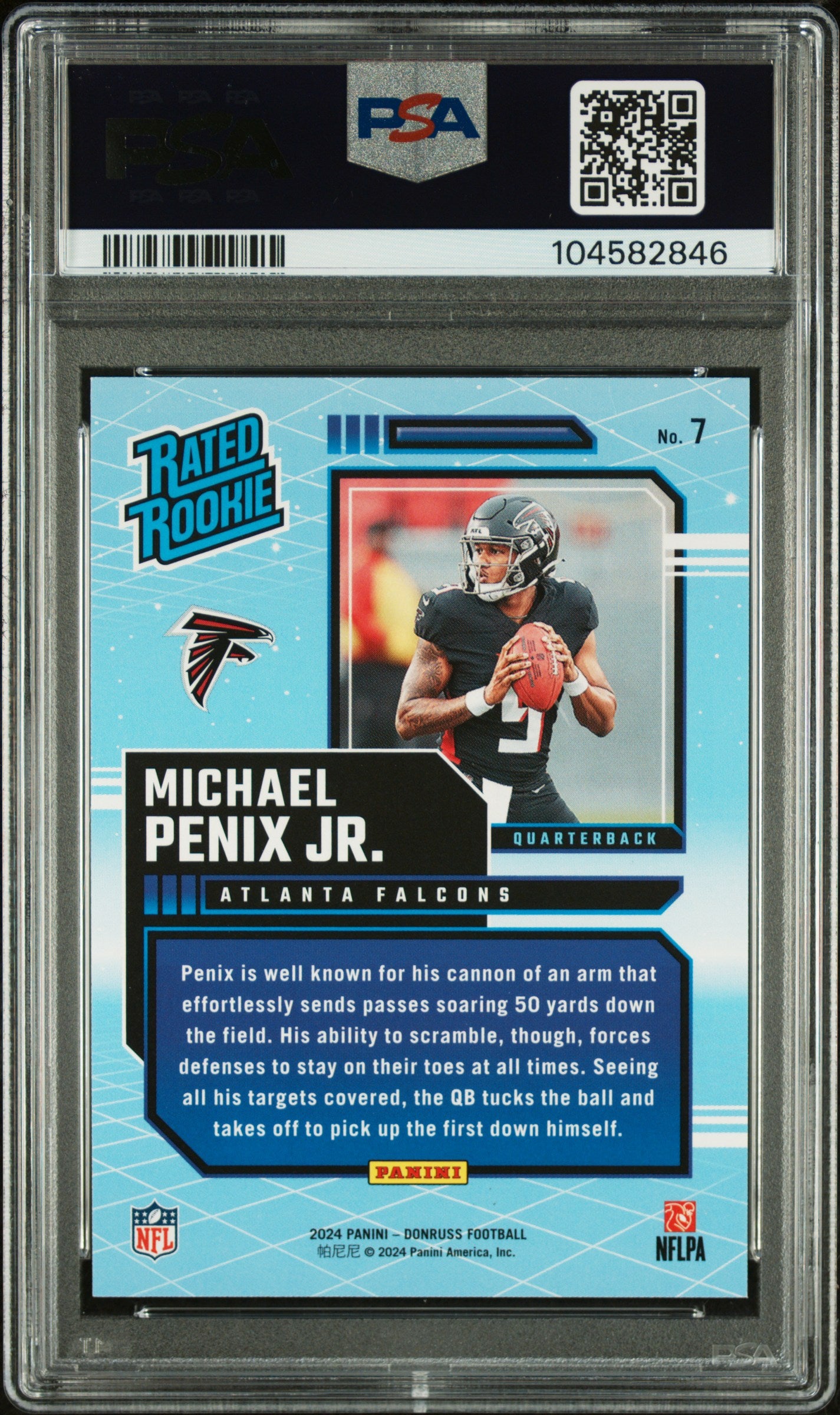 2024 Panini Donruss Rated Rookies Retro Michael Penix JR. #7 PSA 10