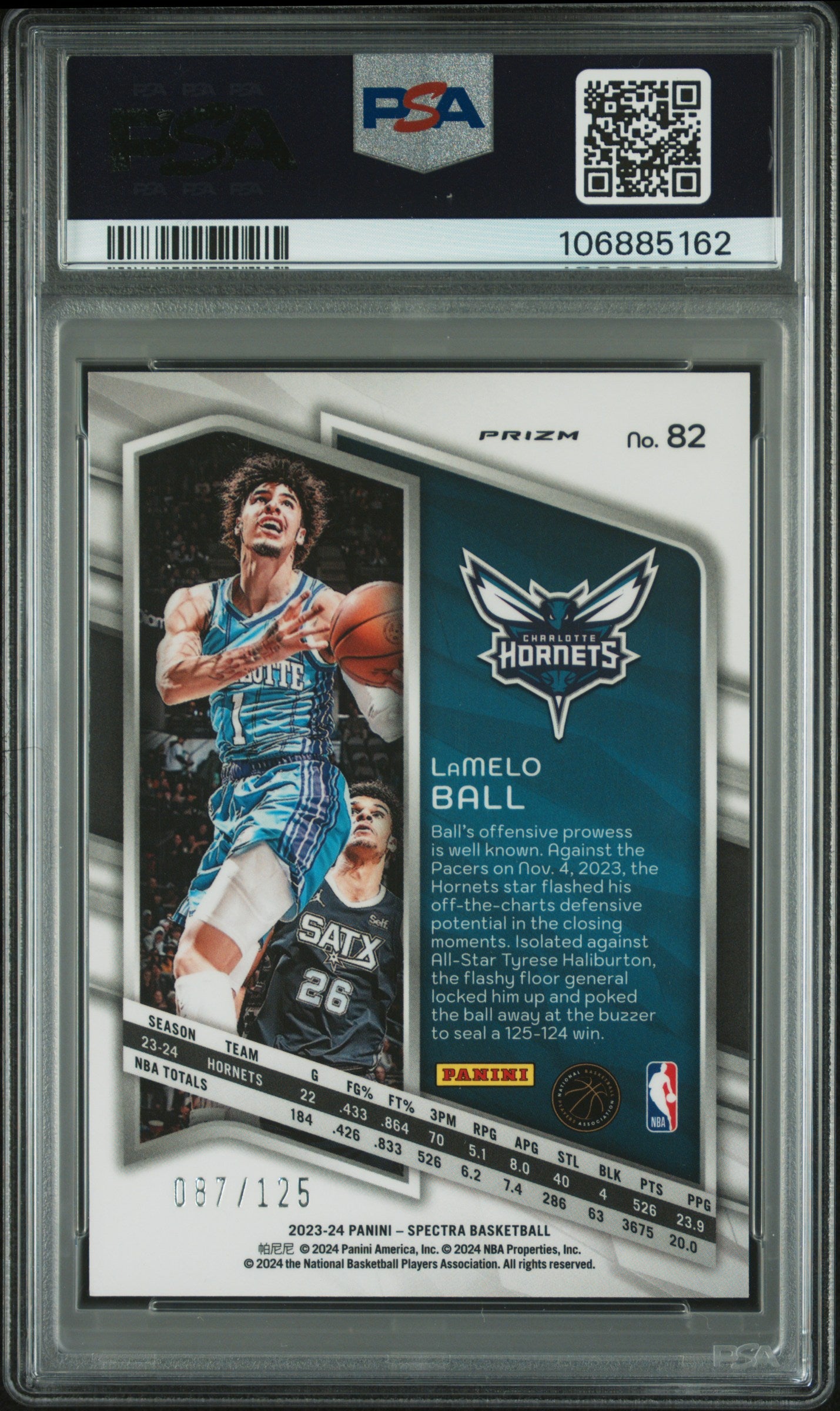 2023 Panini Spectra Lamelo Ball #82 Celestial PSA 9