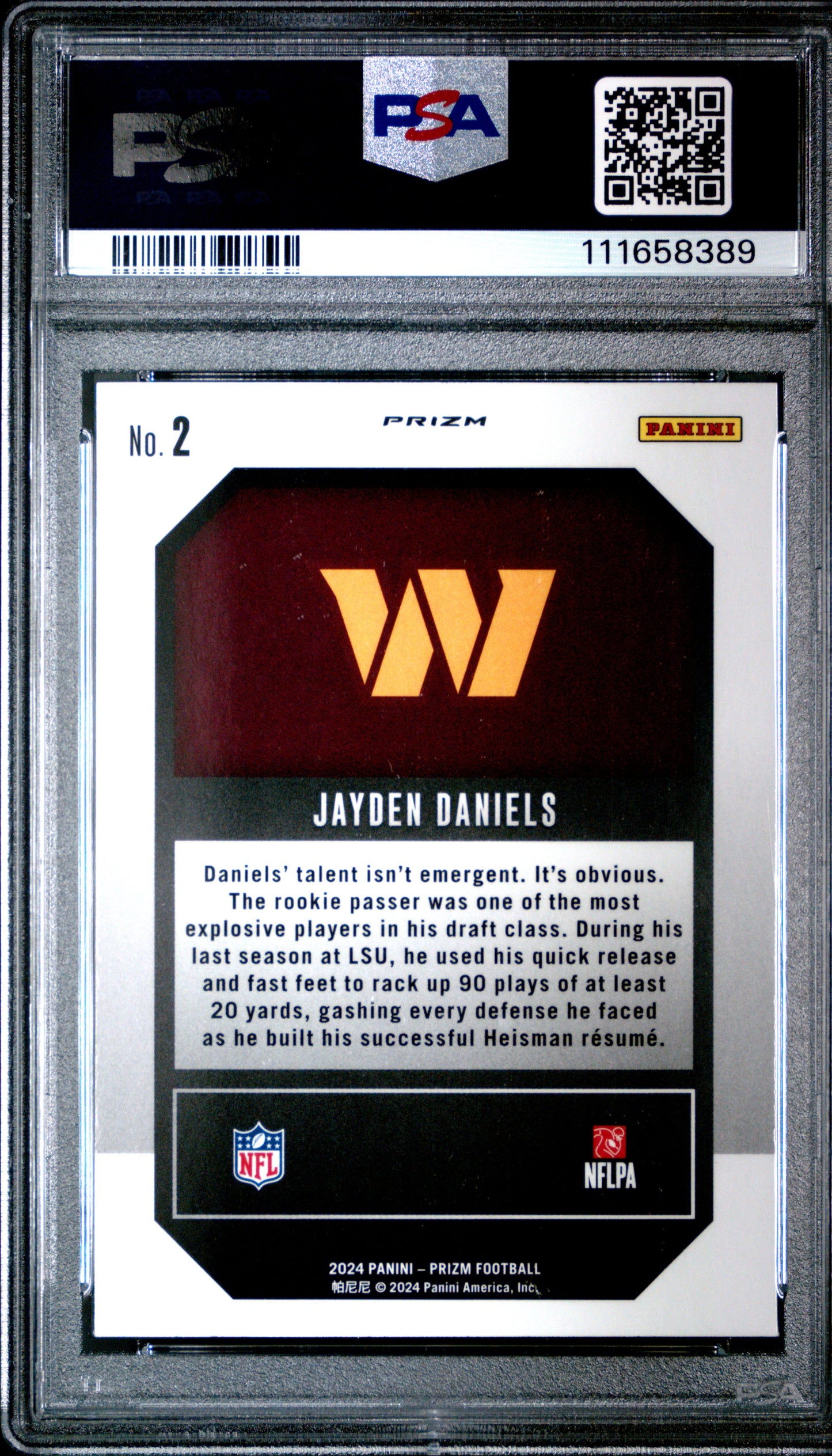 2024 Panini Prizm Emergent Jayden Daniels #2 Green Wave PSA 10