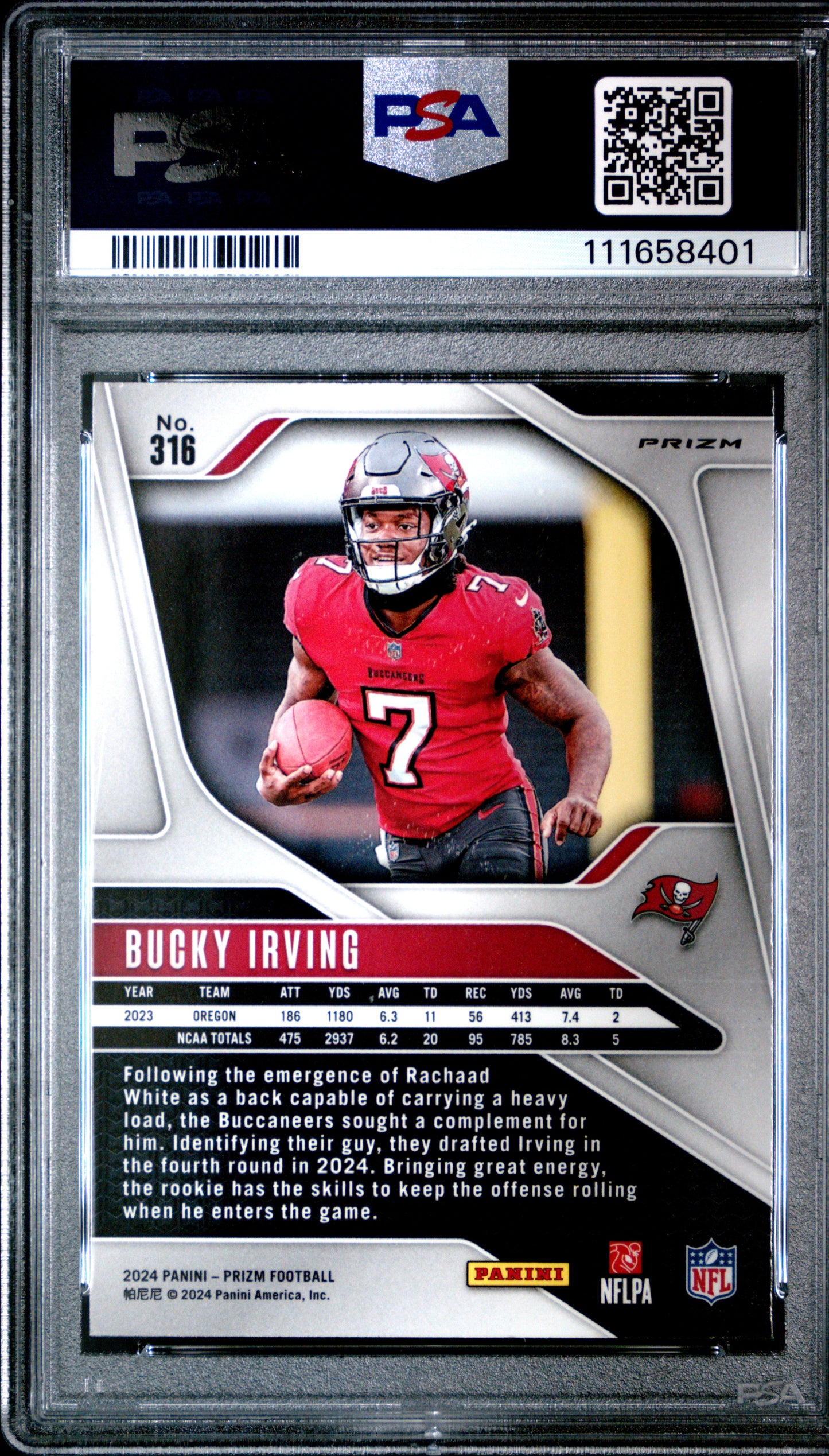 2024 Panini Prizm Bucky Irving #316 Disco PSA 10