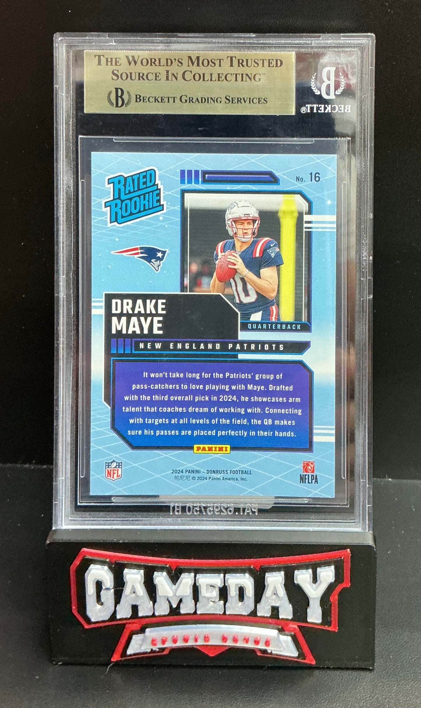 2024 Donruss Rated Rookies Retro Drake Maye #16 BGS 9.5