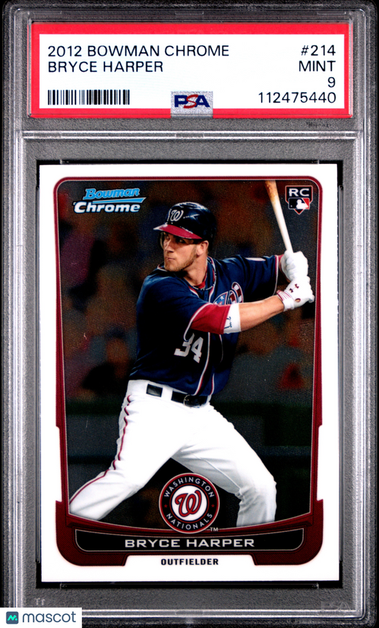 2012 Bowman Chrome Bryce Harper #214 PSA 9