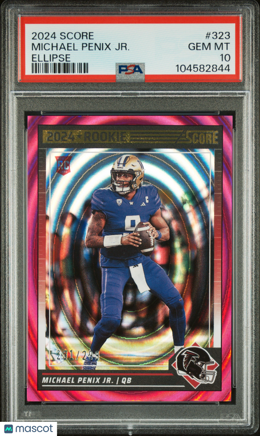 2024 Panini Score Michael Penix JR. #323 Ellipse 231/299 PSA 10