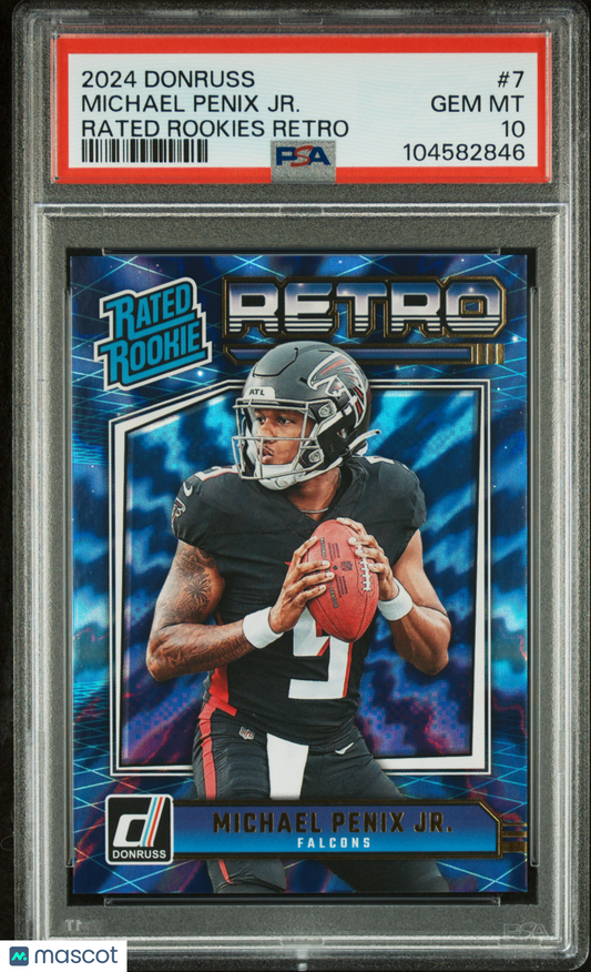 2024 Panini Donruss Rated Rookies Retro Michael Penix JR. #7 PSA 10