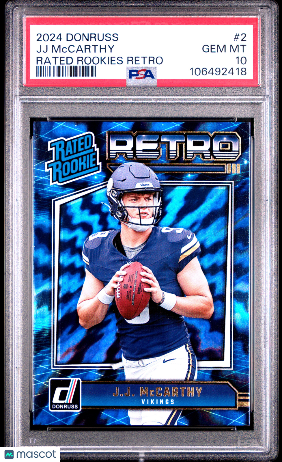 2024 Panini Donruss Rated Rookies Retro JJ Mccarthy #2 PSA 10