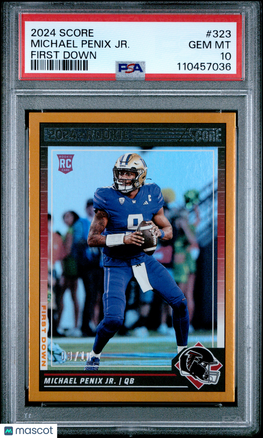 2024 Panini Score Michael Penix JR. #323 First Down PSA 10