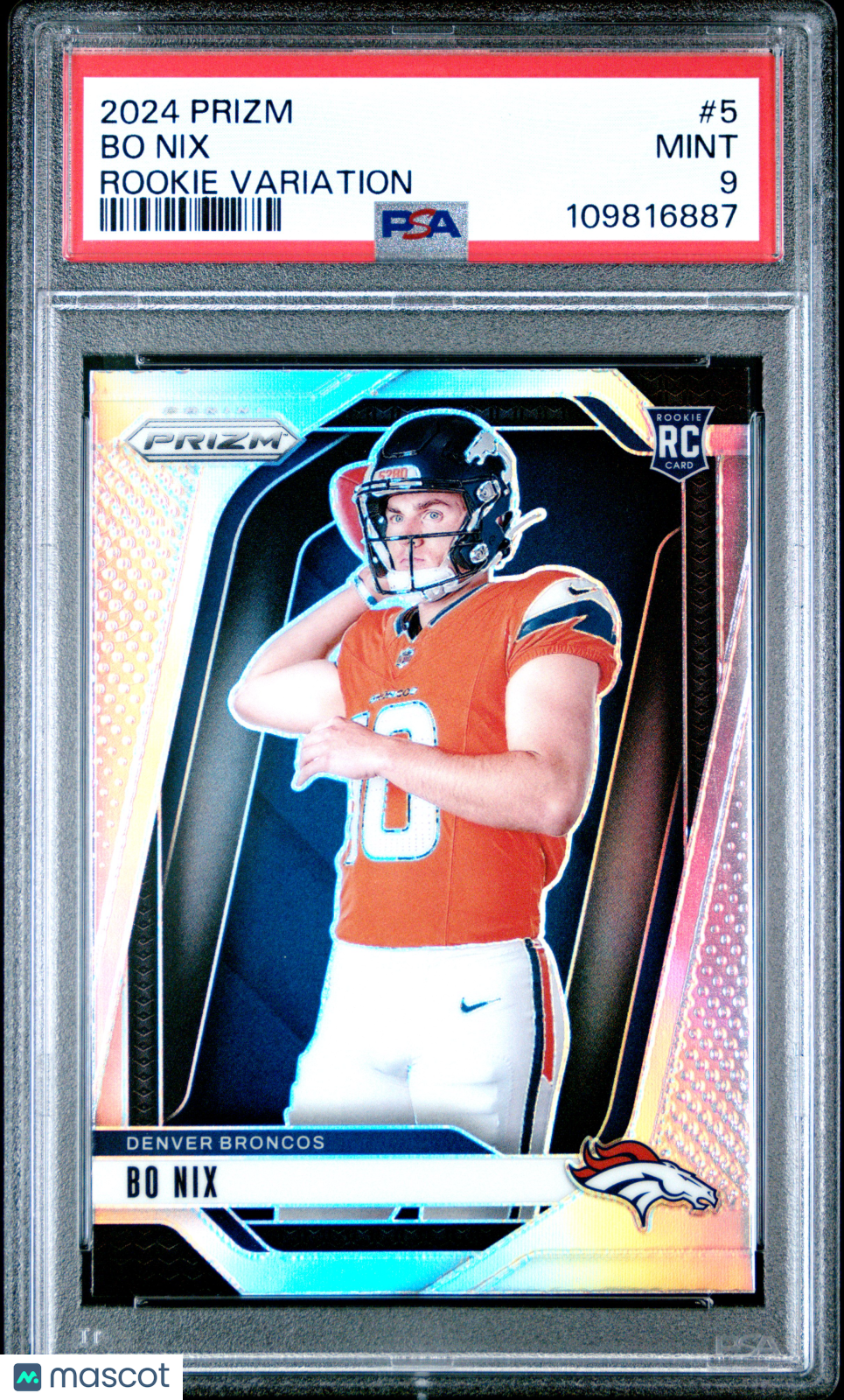 2024 Panini Prizm Rookie Variation Bo Nix #5 PSA 9
